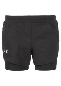 Under Armour, Damen Sport-Hose 'Fly By Mini 2-in-1', Schwarz / Weiß