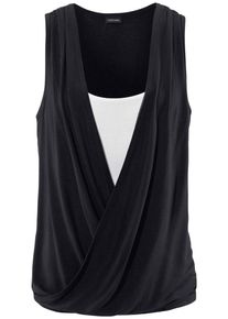 Lascana, Damen Top, Schwarz / Weiß