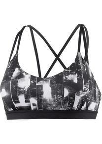 Puma, Damen 'Strappy Graphic' Sport-BH, Schwarz / Weiß