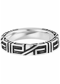 CAI Caï, Herren Silberring 'black meander', Silber