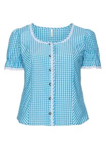 sheego Style, Damen Karobluse, Hellblau / Wei&szlig;