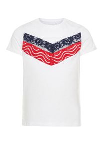 name it, Mädchen T-Shirt, Nachtblau / Rot / Weiß