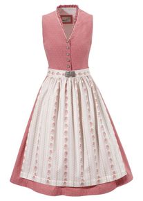 Marjo, Damen Dirndl, Altrosa / Weiß