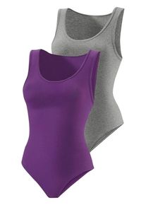 Vivance, Damen Achselshirt-Body (2 Stck.), Grau / Dunkellila