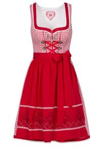 Spieth & Wensky SPIETH & WENSKY, Damen Dirndl 'Ganja' 55 cm, Rot / Weiß