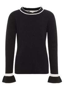 name it, M&auml;dchen Gestrickter Baumwoll Pullover, Schwarz