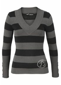 Arizona, Damen Pullover, Grau / Schwarz