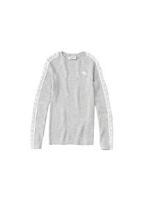 Abercrombie & Fitch Abercrombie & Fitch, M&auml;dchen Pullover 'A2 DTC SLIM RIBBED PO 4CC', Grau / Wei&szlig;