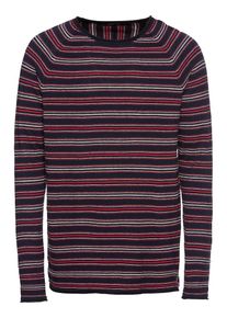 Scotch & Soda SCOTCH & SODA, Herren Pullover 'Crewneck pullover in cashmere blend quality with rolled hem', Blau / Rot / Wei&szlig;