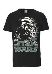 logoshirt, Herren T-Shirt 'Darth Vader', Rauchgrau / Schwarz / Weiß