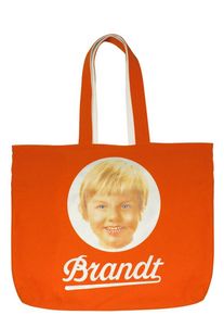 logoshirt, Damen Shopper Tasche 'Brandt Zwieback', Orange / Weiß