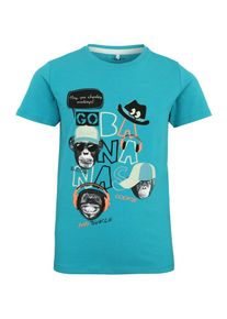 name it, M&auml;dchen Printshirt 'NMMSAKU TOP CAMP', T&uuml;rkis