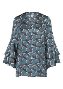 Jacques Britt, Damen Shirtbluse, Anthrazit / Petrol