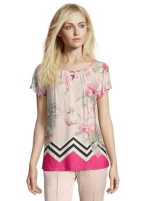 BETTY & CO Betty & Co, Damen Bluse, Pink / Rosé / Schwarz / Weiß