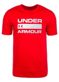 Under Armour, Herren Trainingsshirt 'Wordmark', Rot / Silber