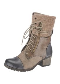 Rieker, Damen Stiefeletten, Beige / Dunkelbeige / Silbergrau
