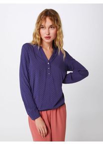 Esprit, Damen Tunika 'Bubblehem Bluse Punkte', Navy / Rot