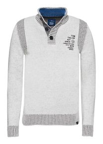 Tom Tailor, Herren Pullover, Hellgrau / Wei&szlig;