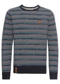 Naketano, Herren Strickpullover 'Supaintelligentes Drogenopfa', Dunkelblau