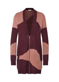 Vila, Damen Cardigan 'VISCULPTURE KNIT ZIPPER', Rosa / Rot
