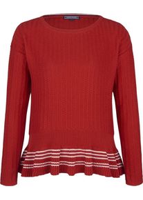 Tommy Hilfiger, Damen Pullover 'VALESKA', Rot / Wei&szlig;