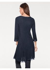 Heine, Damen Shirttunika mit Pailletten, Blau