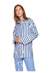 EDITED, Damen Shirt 'Tess', Blau / Weiß