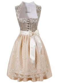 MONDKINI, Damen Dirndl midi mit Kelchkragen, Apricot