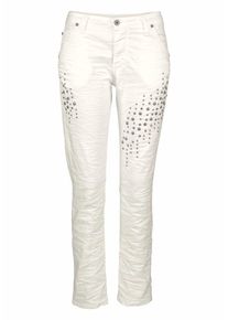 PLEASE, Damen Boyfriend-Jeans 'P03P', Weiß