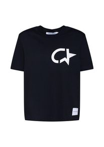Calvin Klein Jeans, Damen Shirt 'MODERNIST CK STAR STRAIGHT TEE', Schwarz / Weiß