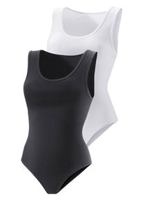 Vivance, Damen Achselshirt-Body (2 Stück), Schwarz / Weiß