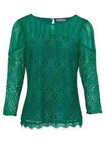 Heine, Damen Spitzenbluse, Grün