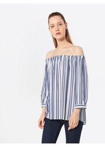 More & More MORE & MORE, Damen Bluse, Blau / Weiß