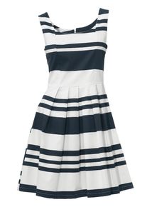 Heine, Damen Prinzesskleid, Marine / Weiß