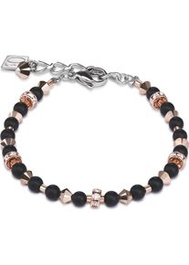 COEUR DE LION, Damen Armband '4912/30-1300', Altrosa / Schwarz / Silber