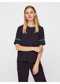 Y.A.S, Damen Bluse, Nachtblau / Tanne / Orange