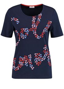 Gerry Weber, Damen Shirt mit Schriftzug, Dunkelblau / Altrosa / Rot