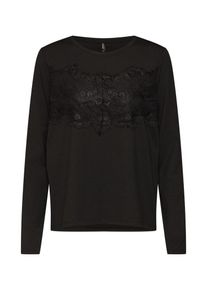 Only, Damen Shirt 'MOJO L/S LACE TOP JRS', Schwarz