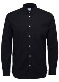 Selected Homme, Herren Slim-Fit-Langarmhemd, Schwarz