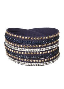 sweet deluxe, Damen Wickelarmband 'Wanda', Dunkelblau / Gold