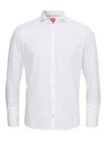 pure, Herren Langarm-Hemd City Red Slim Fit, Wei&szlig;