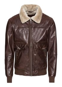 Freaky Nation, Herren Lederjacke 'Top Gun', Kastanienbraun