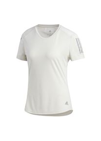 adidas Performance, Damen Shirt 'Own The Run', Grau / Naturwei&szlig;