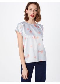 Zwillingsherz, Damen Bluse, Blau / Orange / Weiß