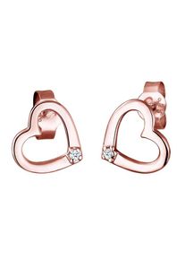 Diamore, Damen Ohrringe 'Herz', Rosegold