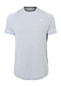 New Balance, Herren Sportshirt mit reflektierendem Logo, Graumeliert
