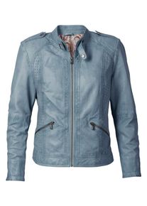 sheego Style, Damen Lederjacke, Blau / Hellblau
