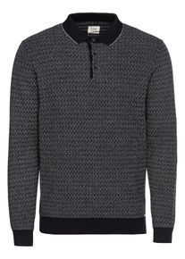 OLYMP, Herren Pullover 'Strick Lvl5 Strickpolo jaq.', Anthrazit