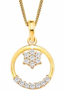 Amor, Damen Kette mit Anhänger 'Stern, 2014421', Gold / Weiß