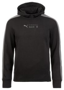 Puma, Herren Kapuzenpullover 'Borussia M&ouml;nchengladbach Triple', Grau / Schwarz
